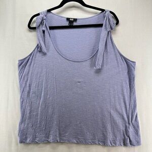 PAIGE Tank Top Womens Sz XL Slub Jersey Tie Strap Sleeveless Cotton Modal Purple